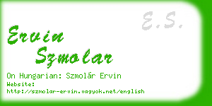 ervin szmolar business card